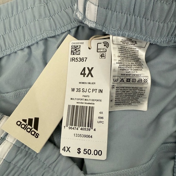 Women’s Adidas Essentials 3-Stripes Athletic Cuffed Pants 4X Plus Size - Picture 14 of 16